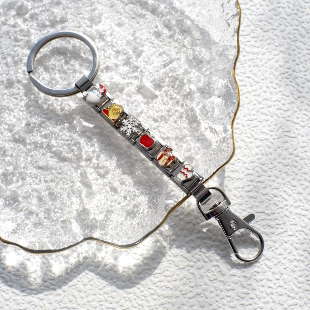 Italian Charm Love Italian Charm Chain Stainless Steel Car Keychain Fun Modular Bracelet Gift