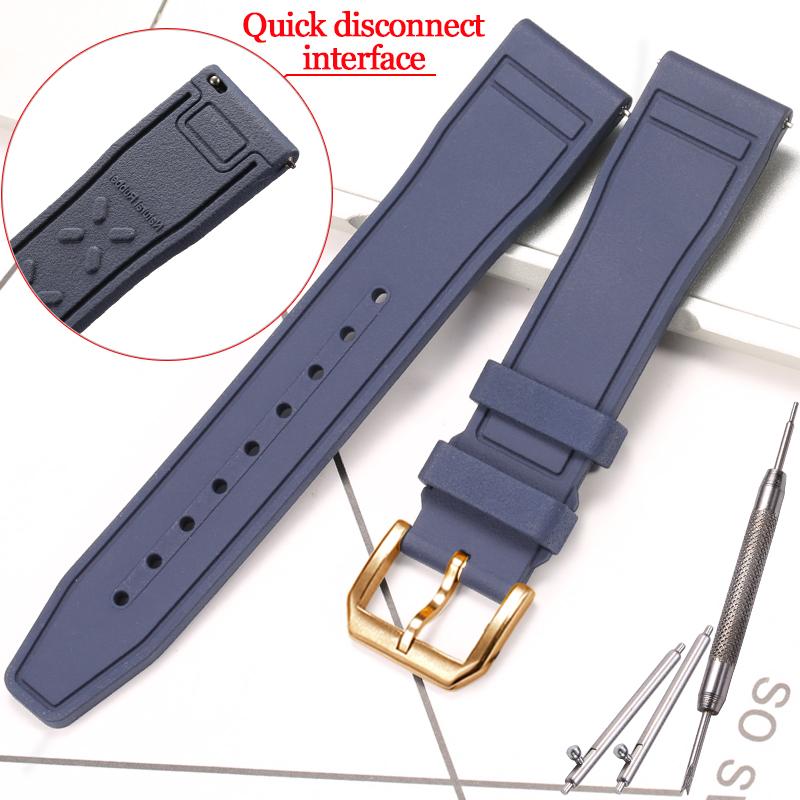 Rubber Silicone Watch Strap for IWC Pilot's Band Quick Release Bracelet Fluororubber Watchband