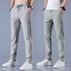 Summer Mens Lightweight Breathable Trousers With Elastic Waist For Casual Wear