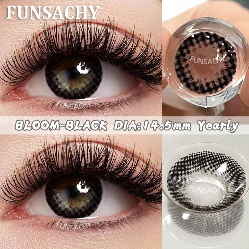 FUNSACHY 1 Pair Korean Lenses Colored Contact Lenses for Eyes Natural Round Black Brown Lens Beautiful Pupil Color Eye Contacts