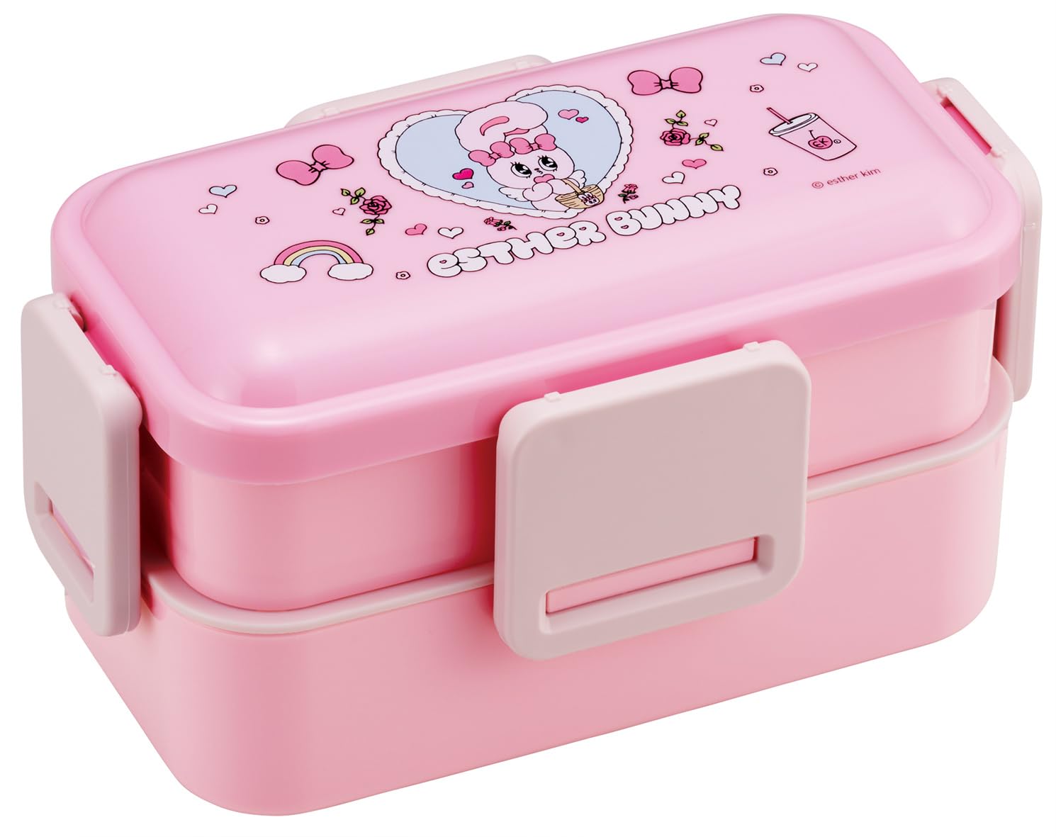 

Skater Bento Fluffy Serving Lunch 2 Dishwasher and Microwave Made in Esther Bunny Box, Box, Tiers, 600ml, Safe, Japan, PFLW4-A