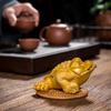 Color Changing Golden Toad Tea Pet Ornament,Lucky Chinese Tea Play Purple Clay Table Decoration, Kung Fu Tea Set Accessories