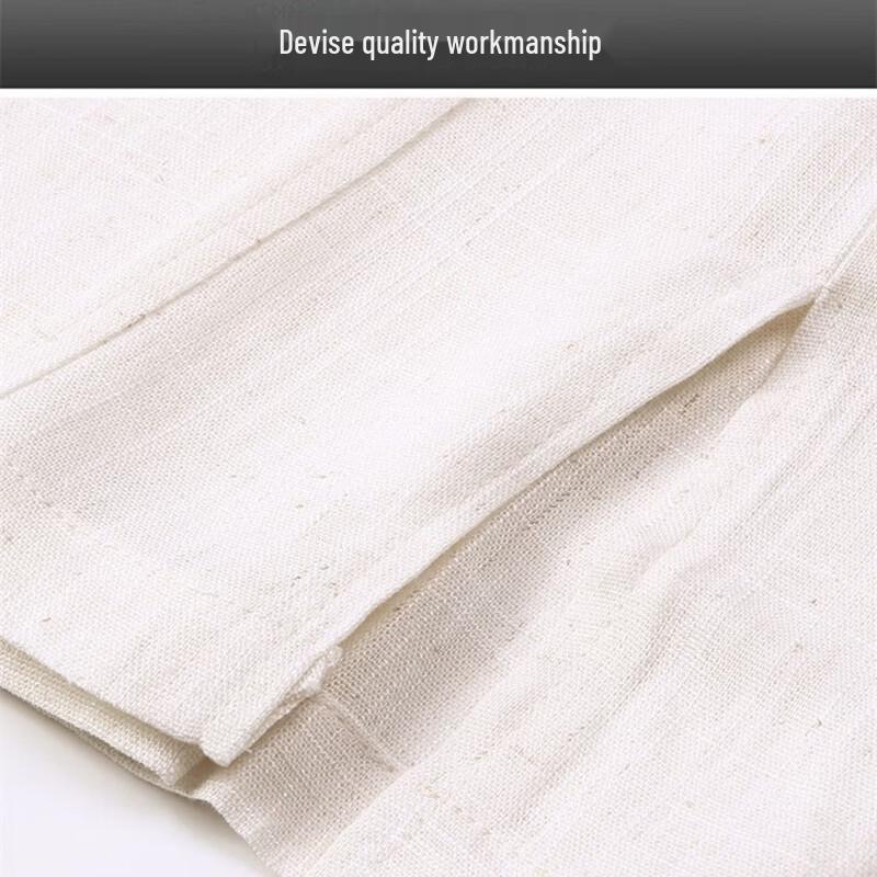 Men's Chinese Style V-Neck Cotton Linen T-Shirt
