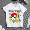 Pikachu Pokemon Kids Cotton Tshirt Anime Cartoon Print Summer Breathable Loose Kawaii Casual Tops Birthday Gift