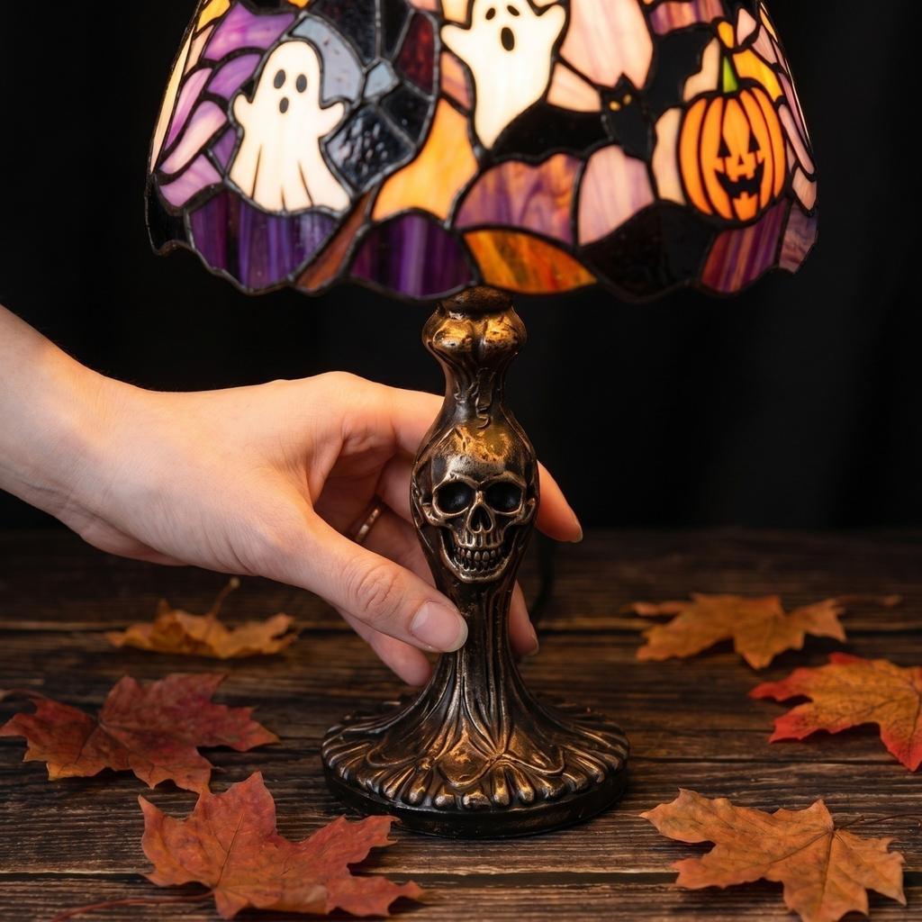 Halloween Pumpkin Glowing Resin Lamp for Home Decor and Night Light