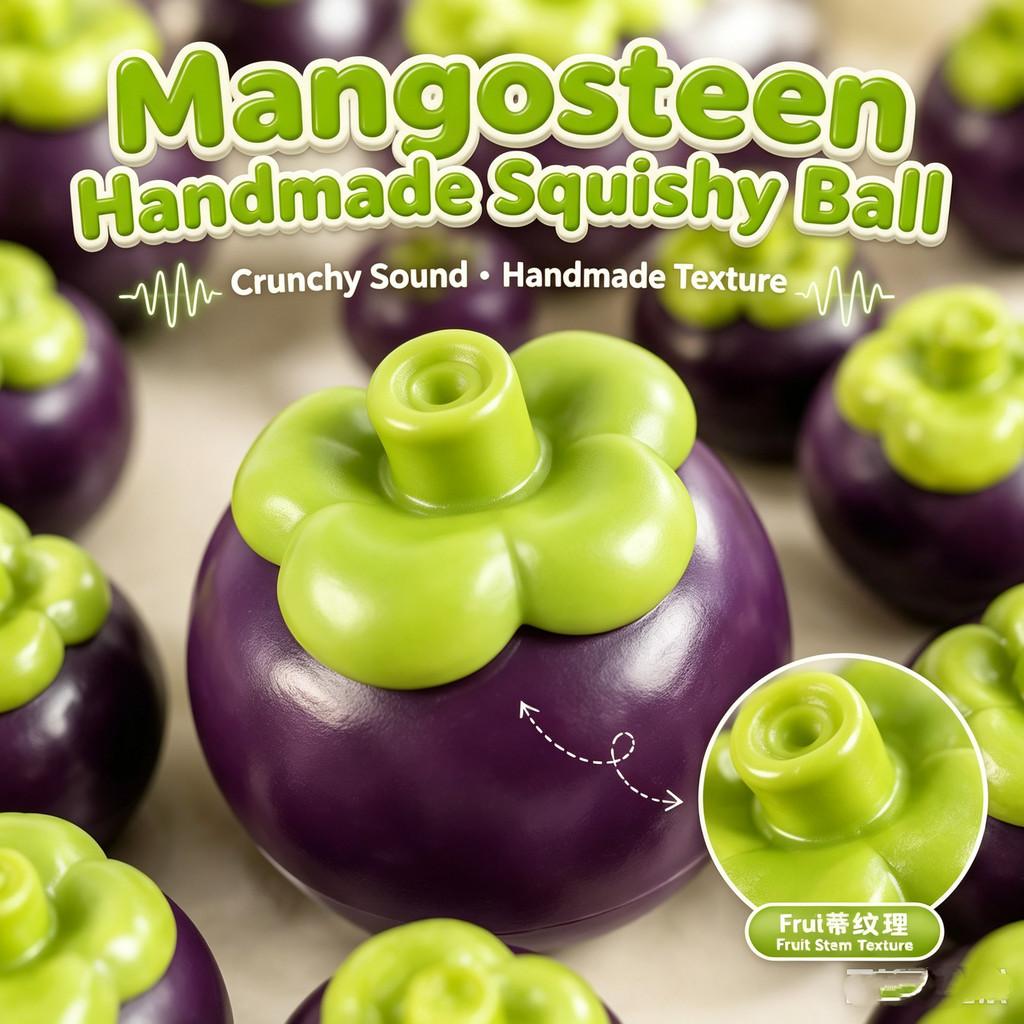 Crunchy Mangosteen Squishy Toy Building Block Filled Moldable Stress Ball Round Blocks Squeeze Fidget Toy Stress Relief Toy for Office Home Travel