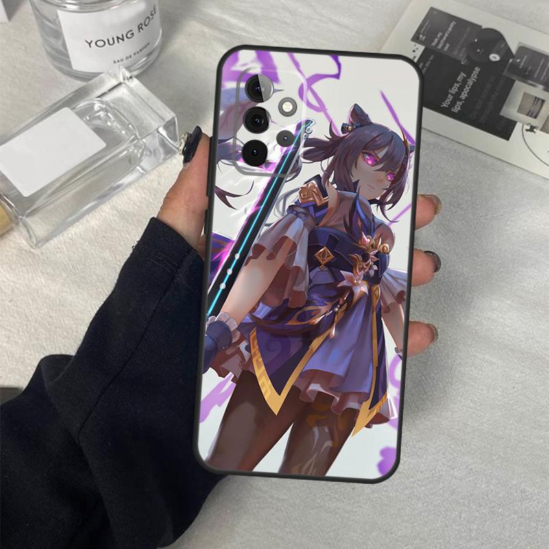 Keqing Genshin Impact Anime Case For Samsung Galaxy A14 A24 A34 A54 A51 A71 A13 A23 A33 A53 A73 A12 A22 A32 A52 Coque