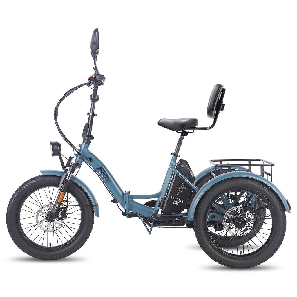 FAFREES F20 Mate L2E-P certified,20x3.0" folding electric cargo tricycle,48V 23.45ah,500W,3 riding modes,maximum assisted range of up to 125km.