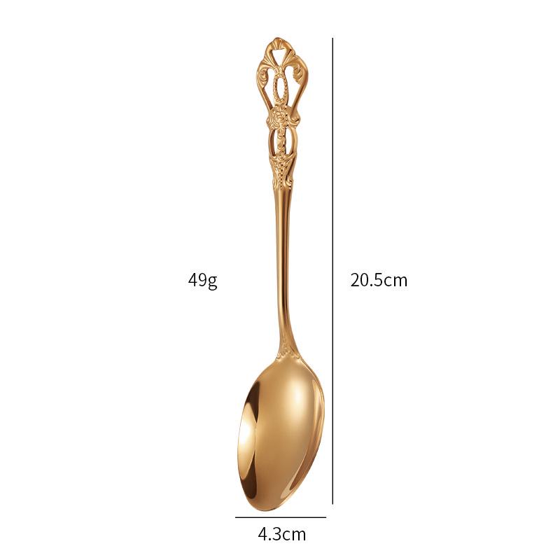 Elegant Stainless Steel Cutlery Set: Royal Court Embossed Steak Knife, Fork & Dessert Spoon for Western Cuisine