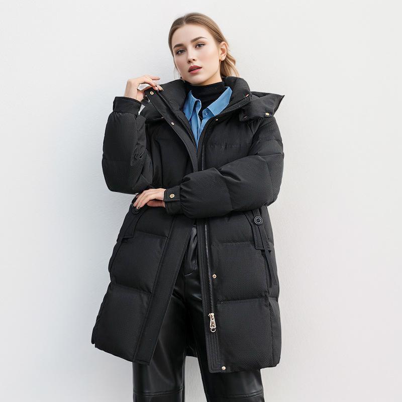 Women's Winter Jacket 2026 New Winter Female Pure Color Thicken Warm Long Cotton Jacket Women's Casual Hooded Parkas Coats
