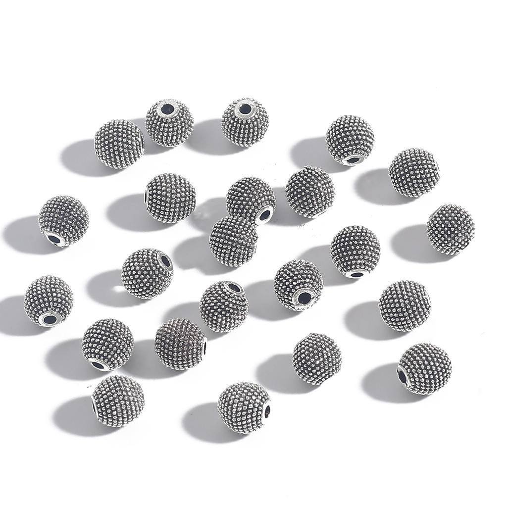 10-50 stk multidesign tibetanske sølv runde metallperler Håndverk Bønn Spacer Beads Passer DIY smykker armbånd