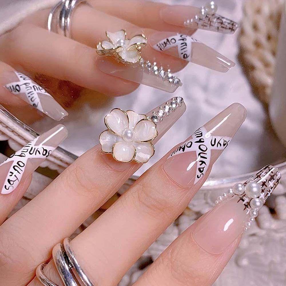 

Mixed Nail Ornament Flowers Nail Drills Nail Art Rhinestones 3D Nail Decorations Nail Jewelry