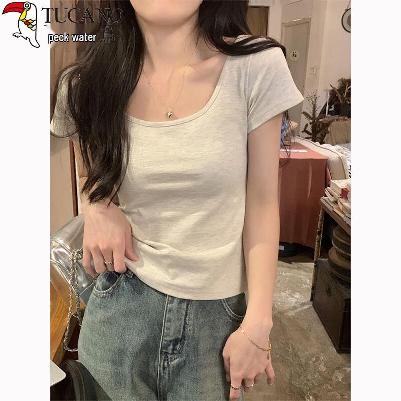 Woodpecker Women s Double U-Neck Slim Fit Cotton T-Shirt XL