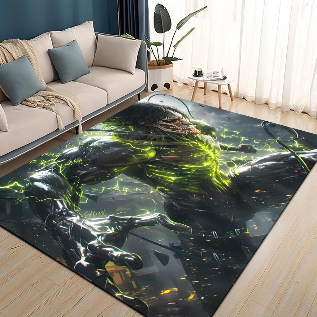 3D Cartoon Attack On Titan Eren Mikasa Anime Carpet Rug for Living Room Bedroom Home Sofa Decoration,kid Play Non-slip Floor Mat