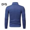 Vår Høst Menn Fitness Topp Slim Fit Høy krage Elastisk lange ermer Ensfarget Pullover Fitness Sport Topp Vinter bunnklær