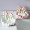 Tulip Ceramic Soap Dish with Drain Non-Slip Floral Soap Holder Creative Storage Rack for Bathroom Sink Decorative Home Accessory