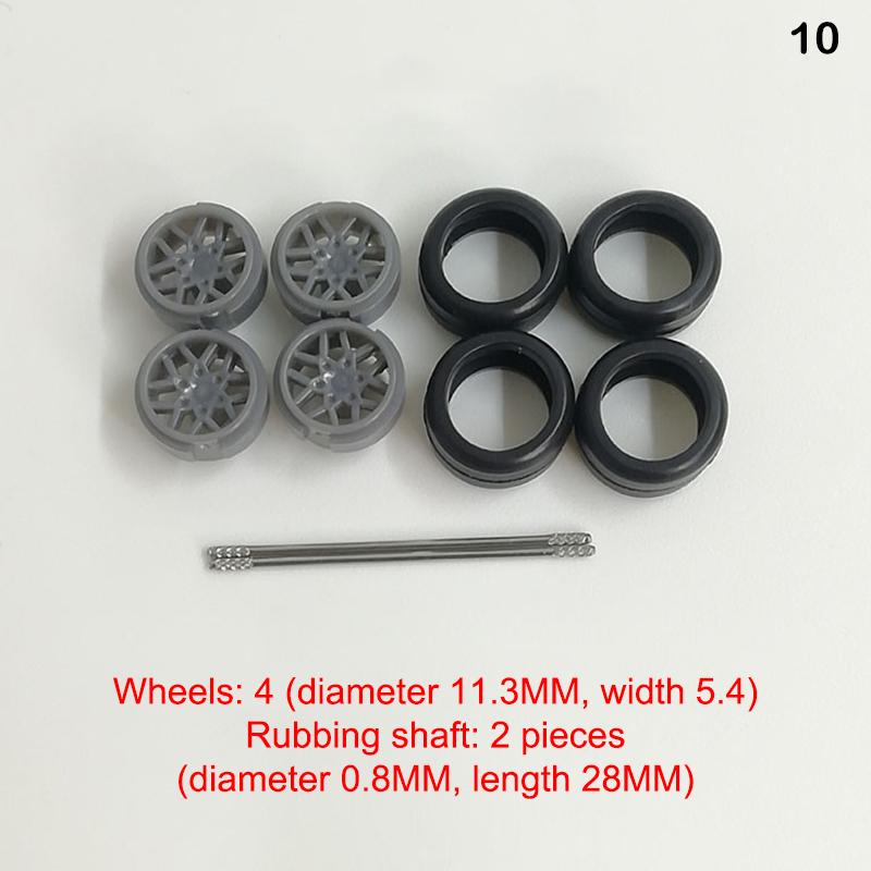 4Pcs/Set 1:64 Scale Wheels For Hotwheels Rubber Tire Model Car Modified Parts