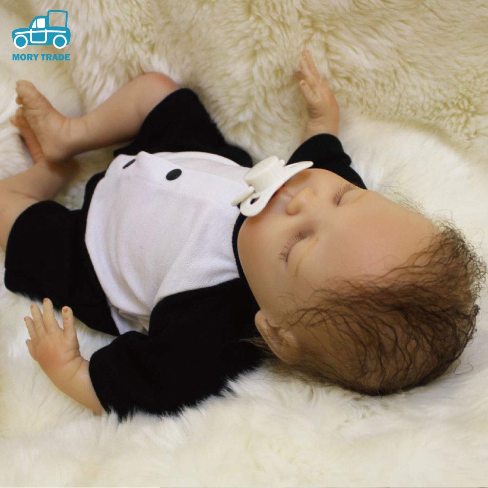 morytrade reborn doll realistic 45cm soft to hold approx. 1.3kg (panda costume) 6+