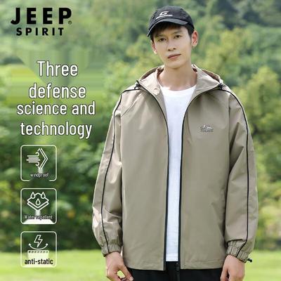 JEEP SPIRIT Men's Hooded Casual Workwear Jacket