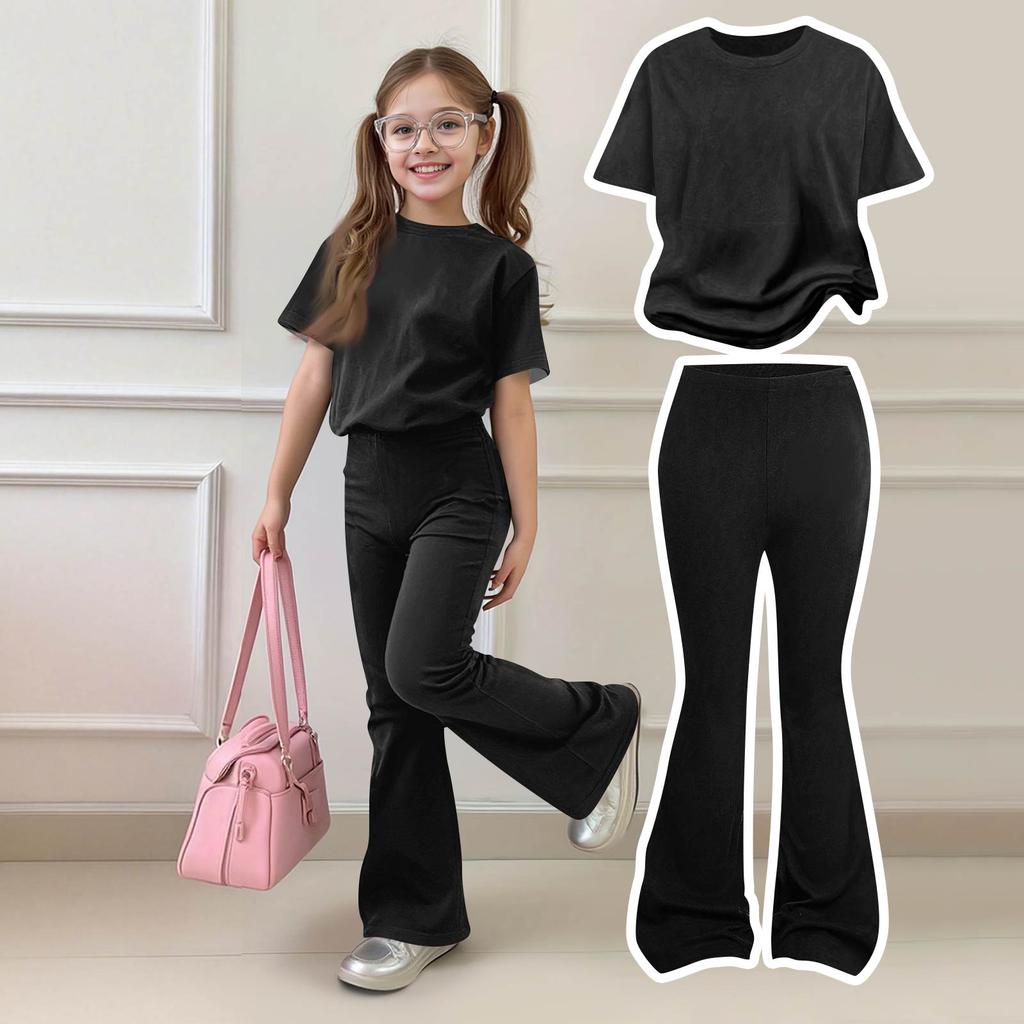 Baby Neugeborene Mädchen Jungen Lockeres T-Shirt + Hose Druck Outfits Set