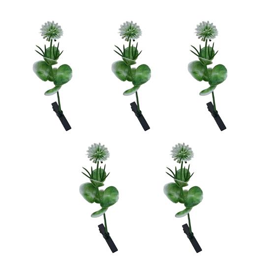 5Pcs Women Hair Clips 3D Flower Decor Anti-slip Design Hair Pins DIY Hairband Lightweight Hair Accessories