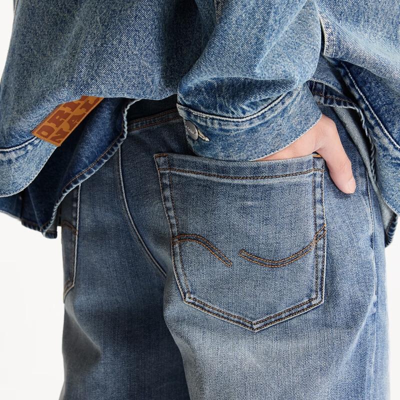 Calças Jeans Masculinas Jack & Jones de Corte Reto Lavadas