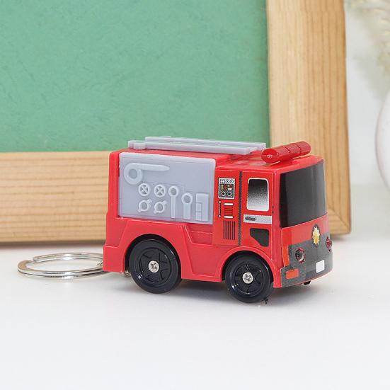 Schöner Feuerwehrauto-Schlüsselanhänger mit LED-Sound, Handtasche, Hängedekoration, Spielzeug, Geschenk