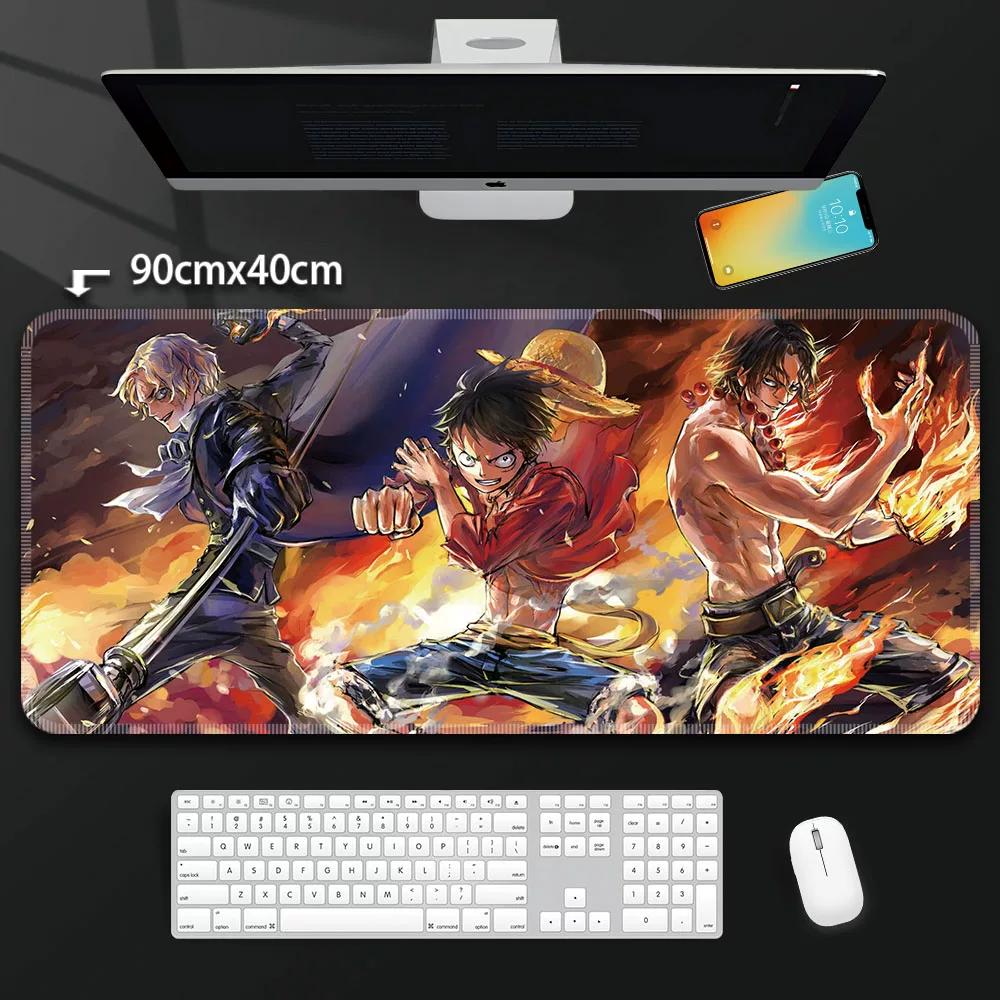 One Piece Leather Mouse Pad Oversized Peripherals Two-dimensional Anime  Monkey D. Luffy Roronoa Zoro  Boys Computer E-sports Game Keyboard Table Mat