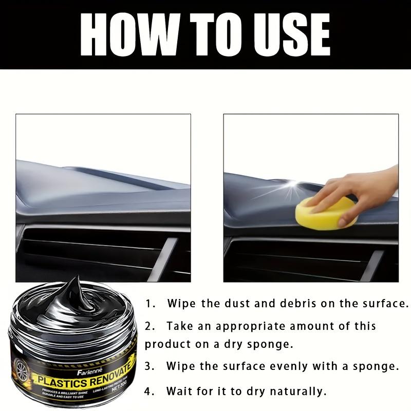 Car Interior Refurbishing Paste: Black Tire Gloss Wax, Effectively Repairs Scratches, Interior Gloss Repair and Refurbishment