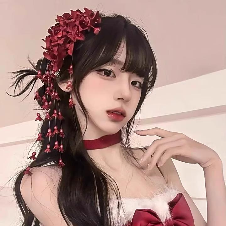 

Purple Lily of the Valley Tassel Hair Clip - Retro Chinese Style Hanfu Accessory