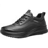 CARTELO Men's Autumn Cowhide Comfortable Dad Shoes Business Casual Sports Leather Shoes 5320 Black Size 42