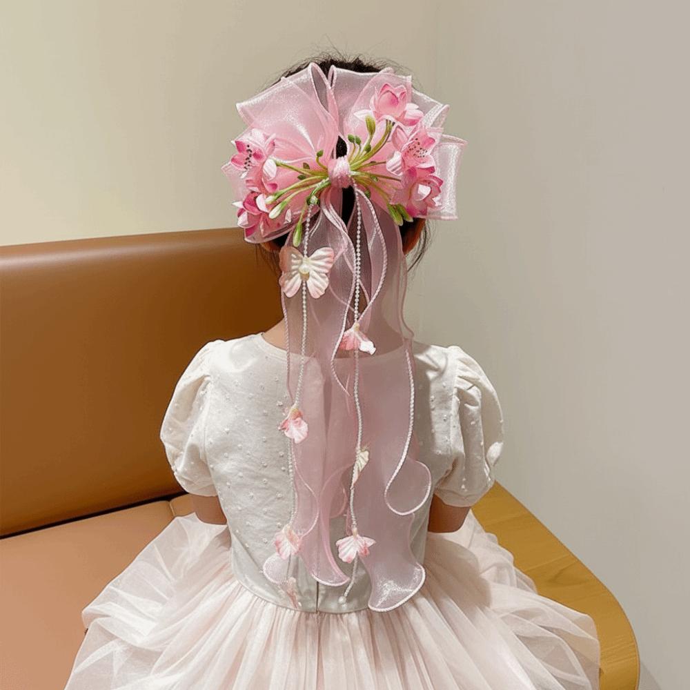 Oversized Jumbo Organza Bowknot Beaded-streamer Tulle Ribbon Streamers Recitals