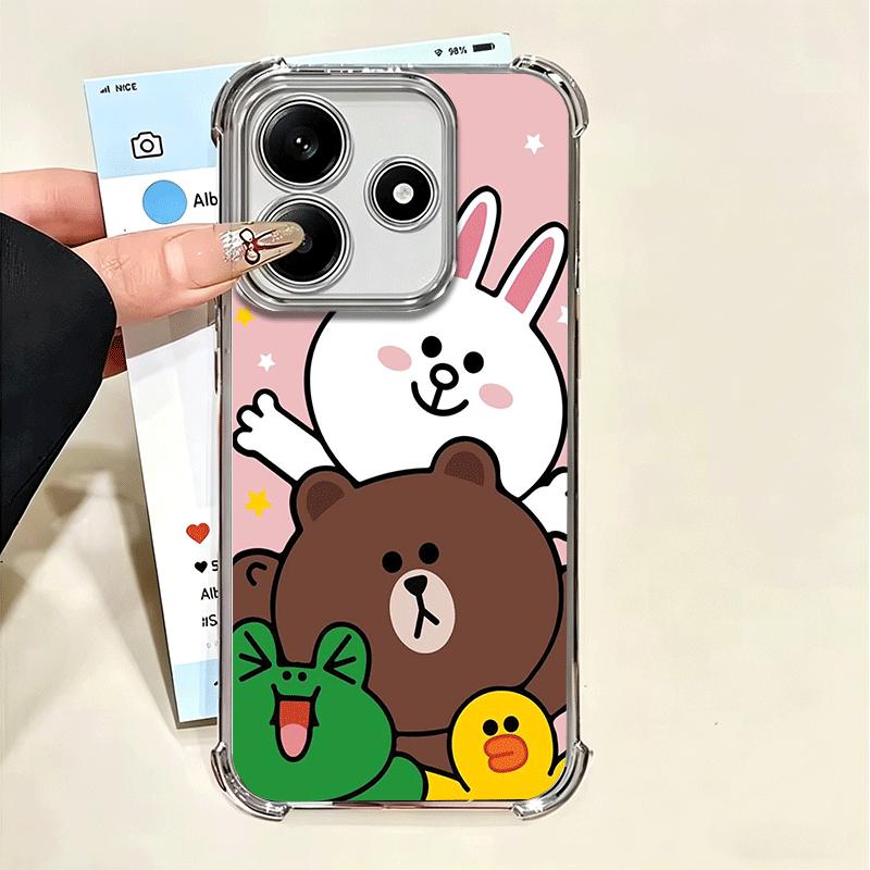 Cartoon Bear B-Browns C-Conys Soft Phone Case For Xiaomi Poco X7 X8 Pro Max X6 X5 X3 F8 Ultra F7 M8 M7 M5S Redmi 15C 15A 15 14C