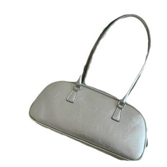 2024 Korean Spring Niche Ballet-Inspired Silver Shoulder Bag: Trendy & Versatile Handbag