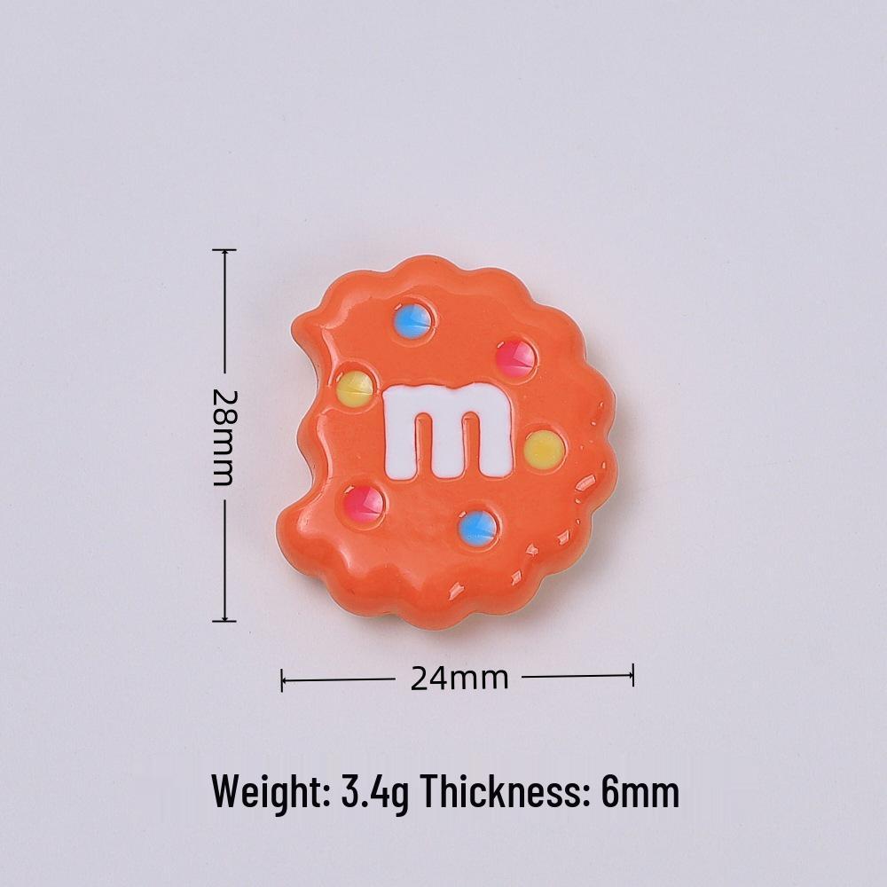 Handmade Colorful M Cookie Toy Ornaments: Creative DIY Kit with Cream Glue & Resin Accessories