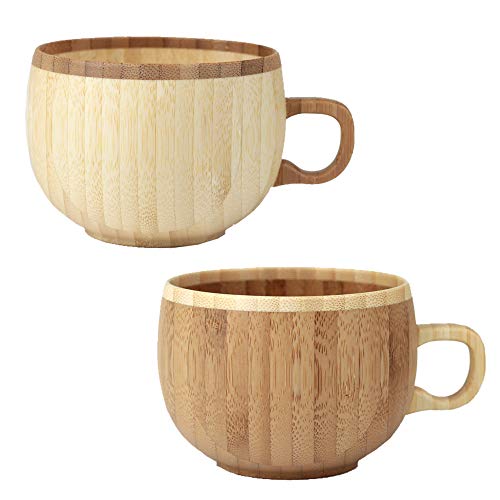 RIVERET Coffee Cups, 250ml, Pair Set, Made in Japan, Dishwasher Safe, White/Brown, RV-206WB