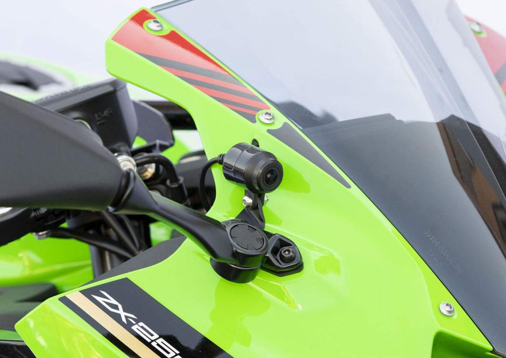 Kijima Motorcycle Parts Dash Cam Brackets, Front and Rear Set, Steel, Black, for Ninja ZX-25R ('20-), 304-5188
