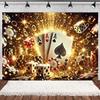 Casino Poker Chips Theme Birthday Party Decorations Playing Cards Money Golden Glitters Red Curtain BalloonS Cake Topper Banner