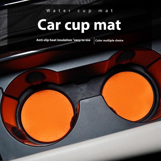Car Coasters Anti Slip PVC Cup Holder Insert Mats 2.76" Diameter Compact Cup Holders Universal Car Interior Vehicle Accessories