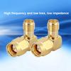 2PCS SMA Female To SMA Male Right Angle Adapter RF Coaxial Adapter Converter Connector