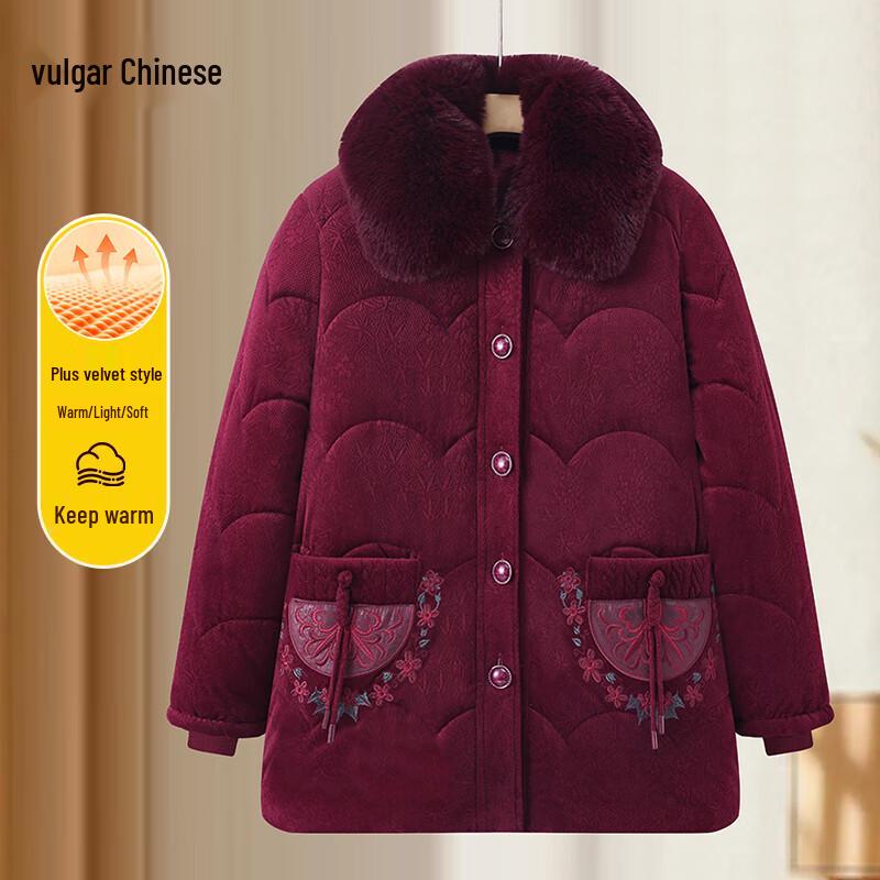 

Women s Winter Fleece-Lined Cotton Padded Jacket 5XL