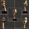 Abstract Art Woman Face Statue with Strong Texture for Office Home Decoration
