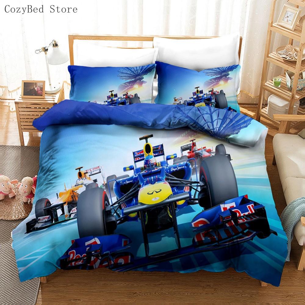 Racing Cars Bedding Set 3D Printed Duvet Cover Extreme Sports Home Decor Bedclothes For Adult Teen Boys Home Textiles
