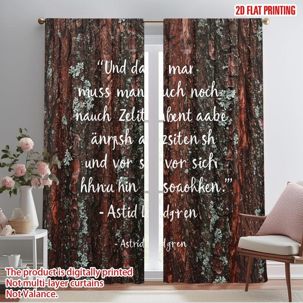 

2pcs 2D flat printing Curtain Astrid Lindgren Quote Fabric Without Electricity All Season Party & Holiday Decor for Indoor 52.50×116.00 CM 2pcs