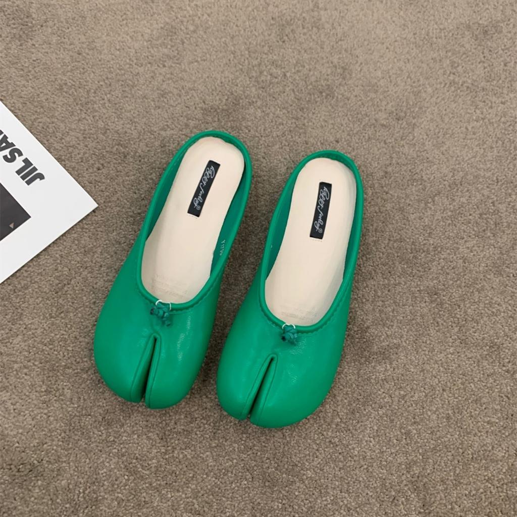 Fashion Bailamos Women Flats Tabi Ninja Shoes Woman Microfiber Leather Comfy Flats Split Toe Slippers Soft Bottom Loafers Solid Brief La