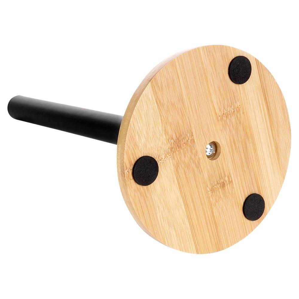 Black Metal Bamboo Kitchen Rack For Paper Towels