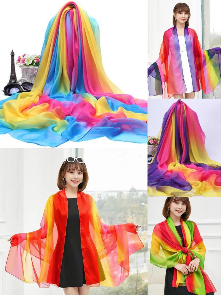 All-Season Oversized Chiffon Scarf for Women - Sun Protection & Versatile Wear