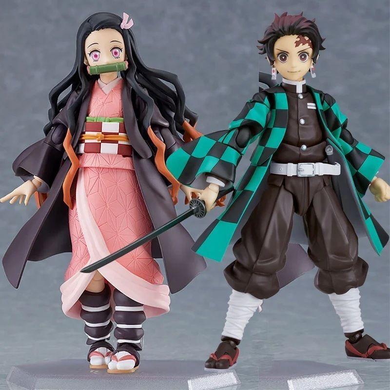 Demon Slayer Figma Tanjirou Nezuko Anime Action Figure Model Kyoujurou Ornament Toys Collection Boys Girls