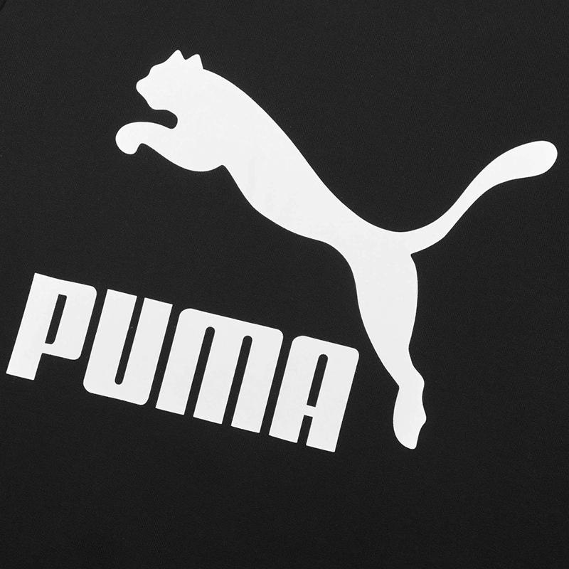 Puma Logo Print Sports Crew Neck Knitted Sweatshirt And Cuffed Knitted Sports Pants Casual Sports Set Men Sweatshirt, Pants, Set 531366-01+538781-01