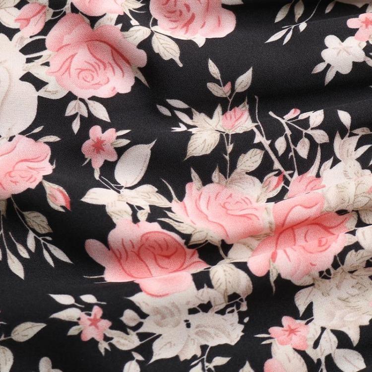 Women Summer Floral Print Long Dress Casual High Waist Slim Belt O Neck Short Butterfly Sleeve Sizes S to XL Fall